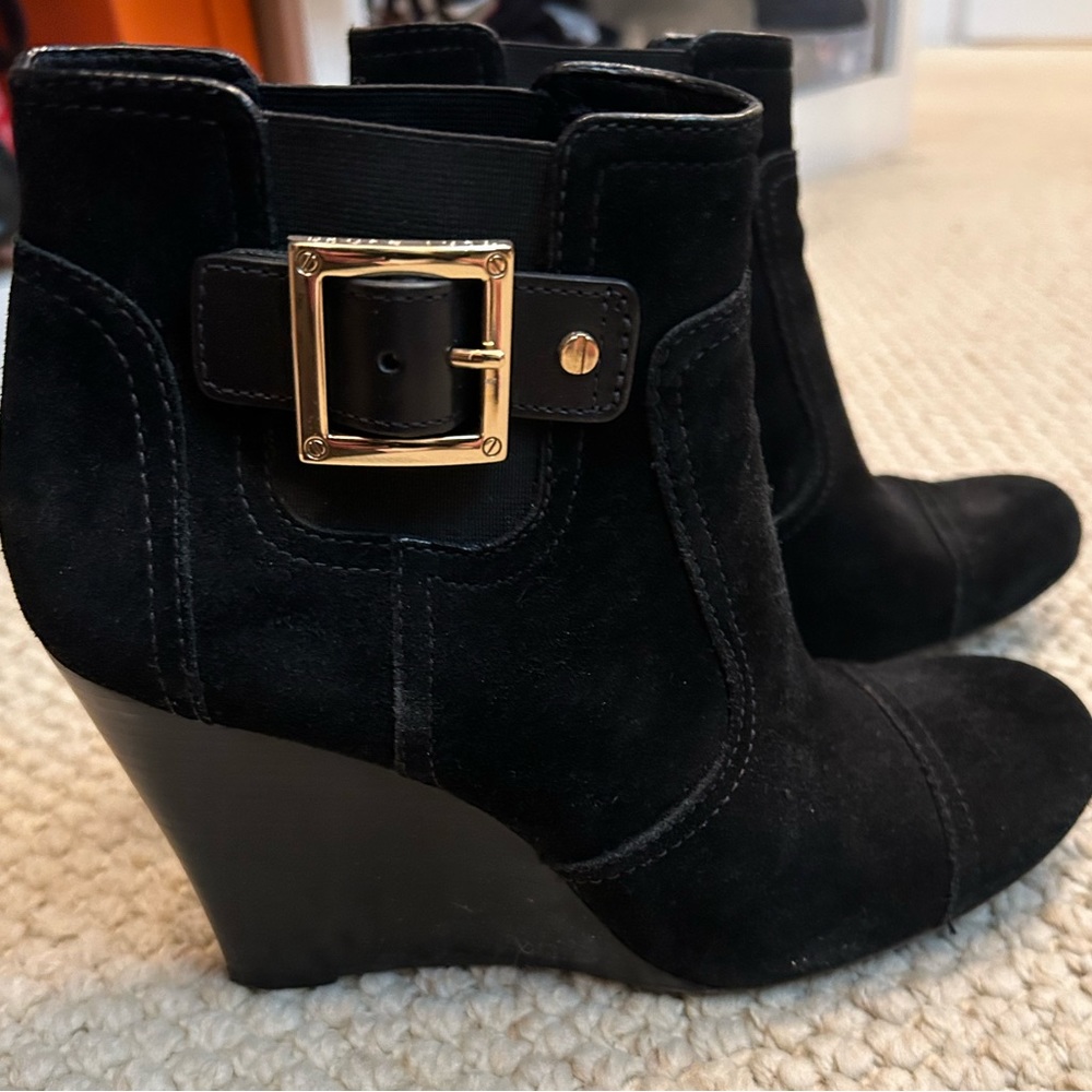 Tory Burch Adrienne Suede Wedge Ankle Bootie - Picture 4 of 15